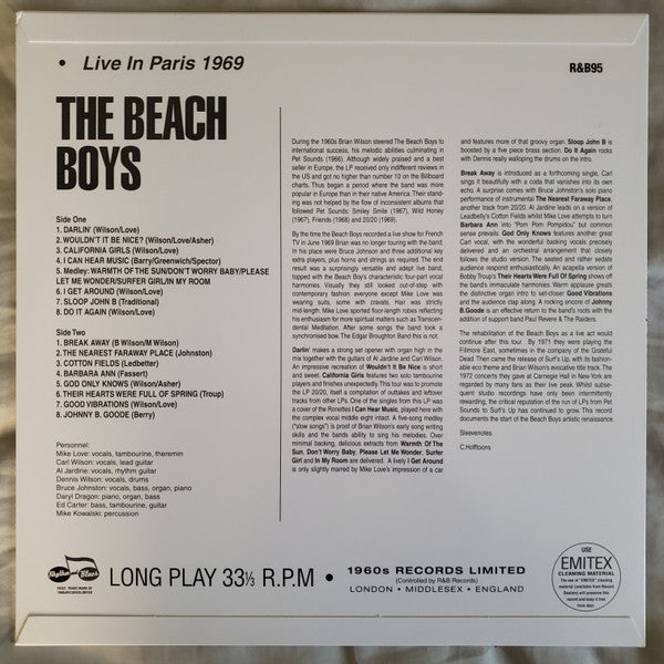 The Beach Boys : Live In Paris (LP, Album, Unofficial)