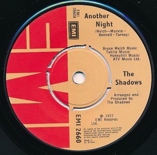 The Shadows : Another Night (7", Single)