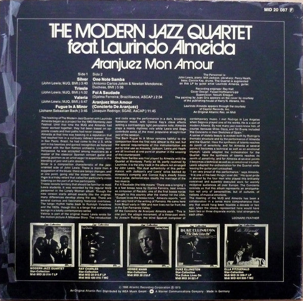The Modern Jazz Quartet Feat. Laurindo Almeida : Aranjuez Mon Amour (LP, Album, RE)