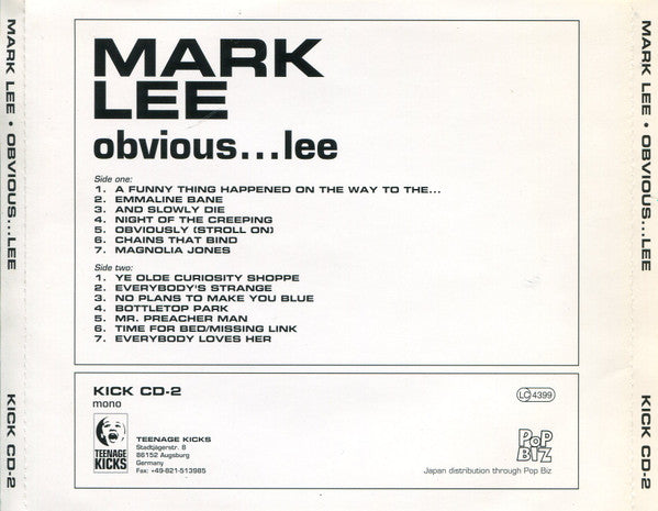 Mark Lee (8) : Obvious...Lee (CD, Album)