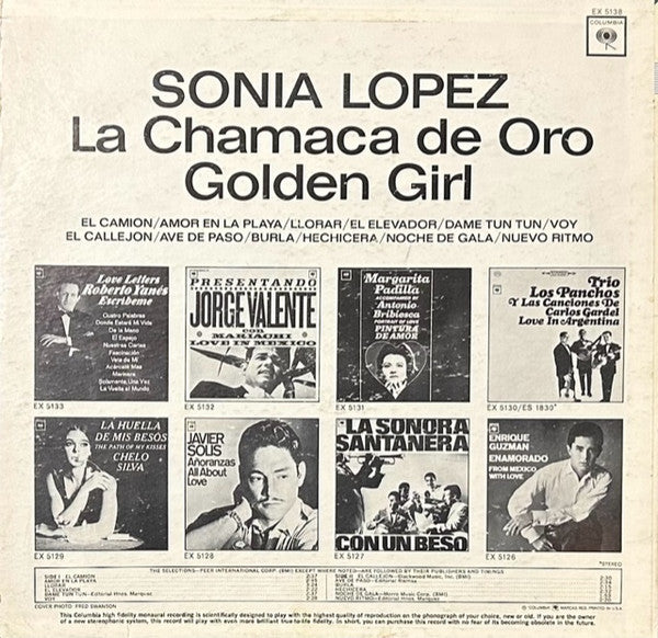 Sonia López : La Chamaca De Oro (Golden Girl) (LP, Album, Mono)