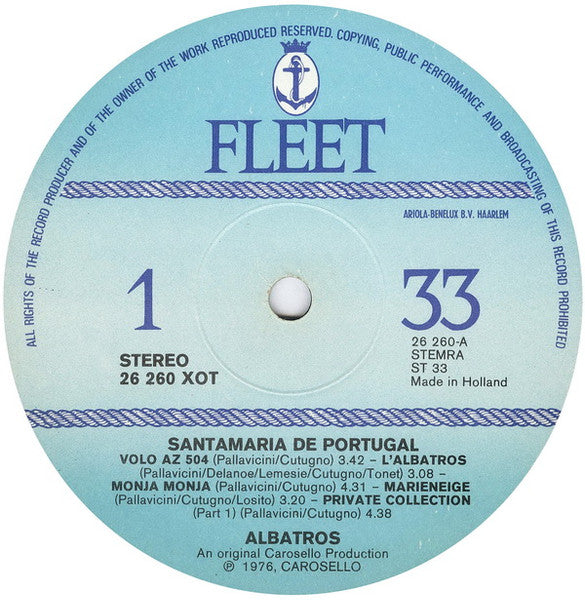 Albatros : Santamaria De Portugal (Dédié Ans 'Gitans' Du 'Pirate') (LP, Album)