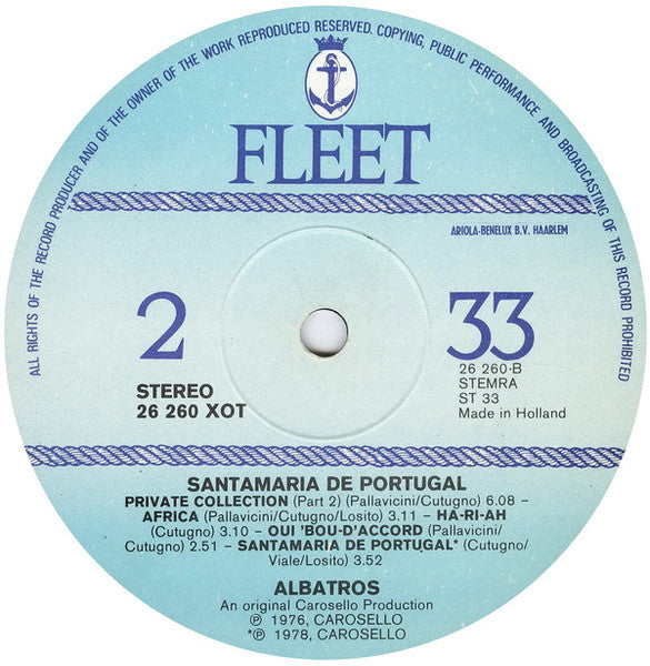 Albatros : Santamaria De Portugal (Dédié Ans 'Gitans' Du 'Pirate') (LP, Album)
