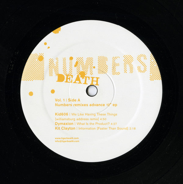 Numbers : Death Vol. 1 (12", EP)