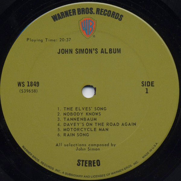 John Simon : John Simon's Album (LP, Album)