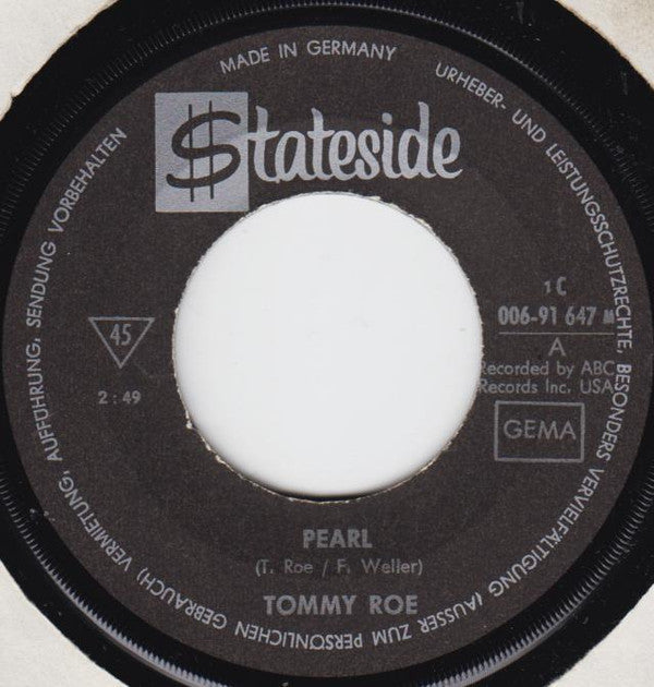 Tommy Roe : Pearl (7", Single, Mono)