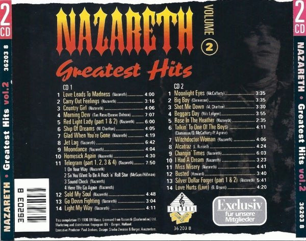Nazareth (2) : Greatest Hits Volume 2 (2xCD, Comp, Club)