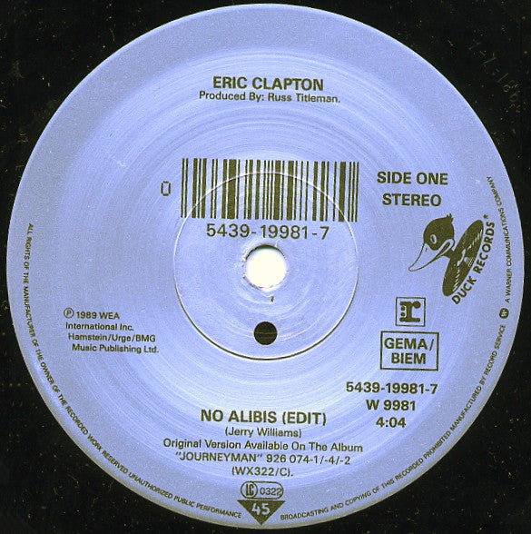 Eric Clapton : No Alibis (7", Single + Box, Ltd, Col)