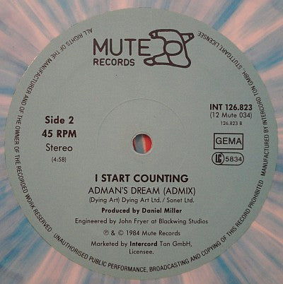 I Start Counting : Letters To A Friend (12", Maxi, Blu)