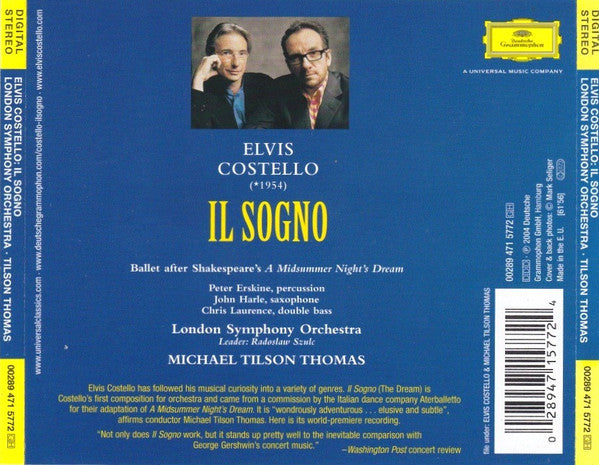 Elvis Costello, London Symphony Orchestra, Michael Tilson Thomas : Il Sogno (CD, Album)