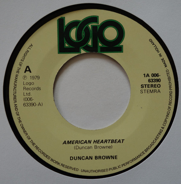 Duncan Browne : American Heartbeat (7", Single)