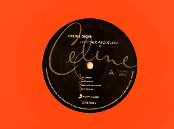 Céline Dion : Let's Talk About Love (2xLP, Album, Ltd, RE, Ora)