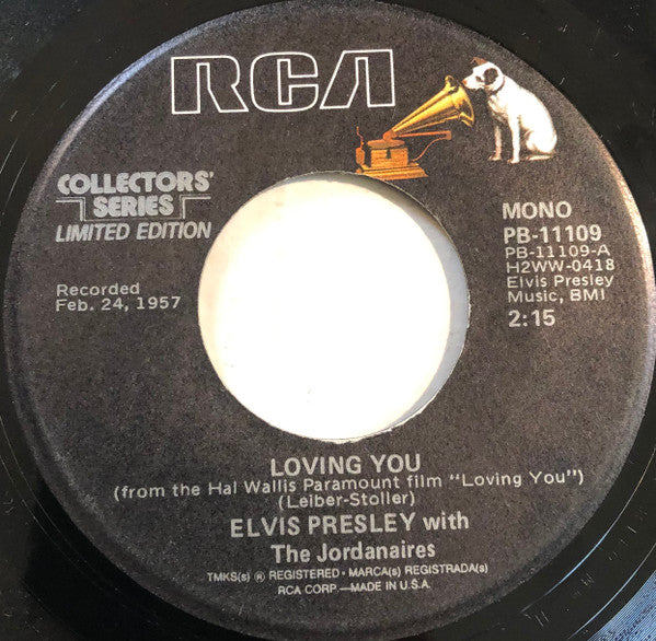 Elvis Presley With The Jordanaires : Loving You / (Let Me Be Your) Teddy Bear (7", Single, Mono, Ltd, RE, Ind)