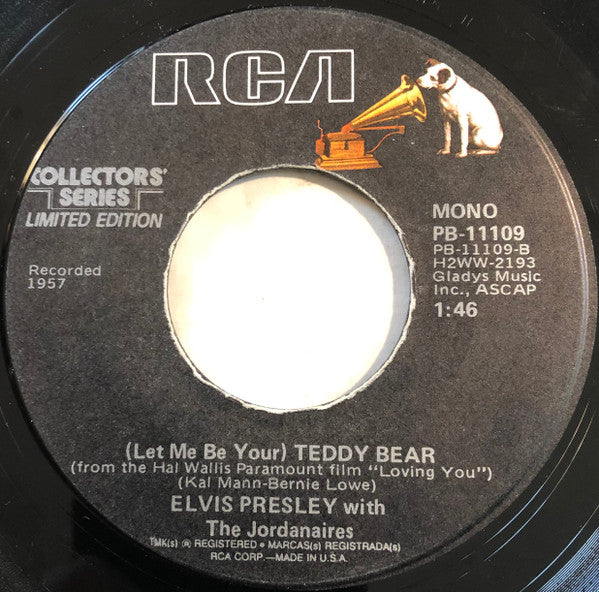 Elvis Presley With The Jordanaires : Loving You / (Let Me Be Your) Teddy Bear (7", Single, Mono, Ltd, RE, Ind)