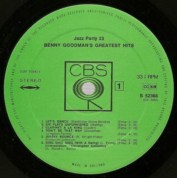 Benny Goodman : Benny Goodman's Greatest Hits (LP, Comp, RE)