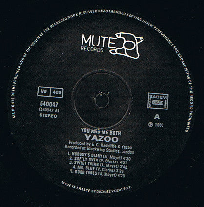 Yazoo : You And Me Both (LP, Album)