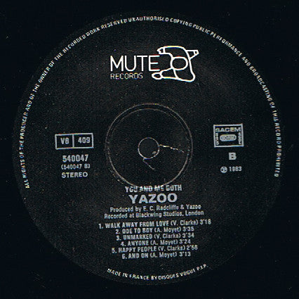 Yazoo : You And Me Both (LP, Album)