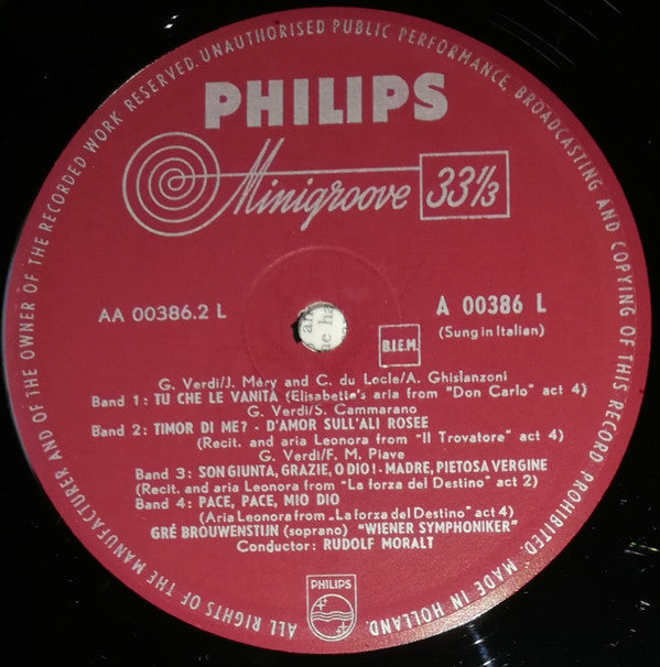 Gré Brouwenstijn : Gré Brouwenstijn Sings Verdi And Wagner (LP, Mono)