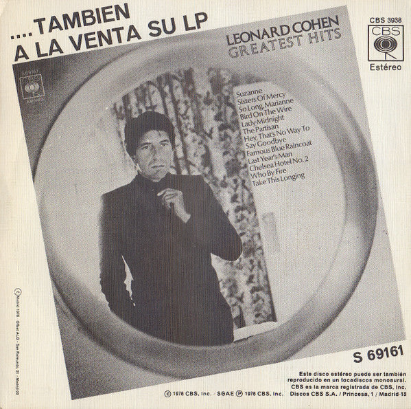 Leonard Cohen : Suzanne (7")