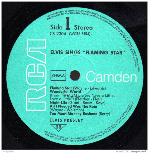 Elvis Presley : Elvis Sings Flaming Star (LP)
