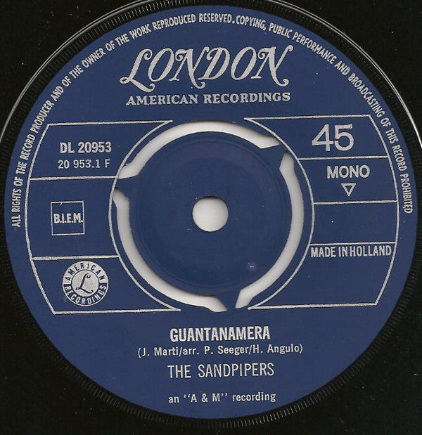 The Sandpipers : Guantanamera (7", Single, Mono)
