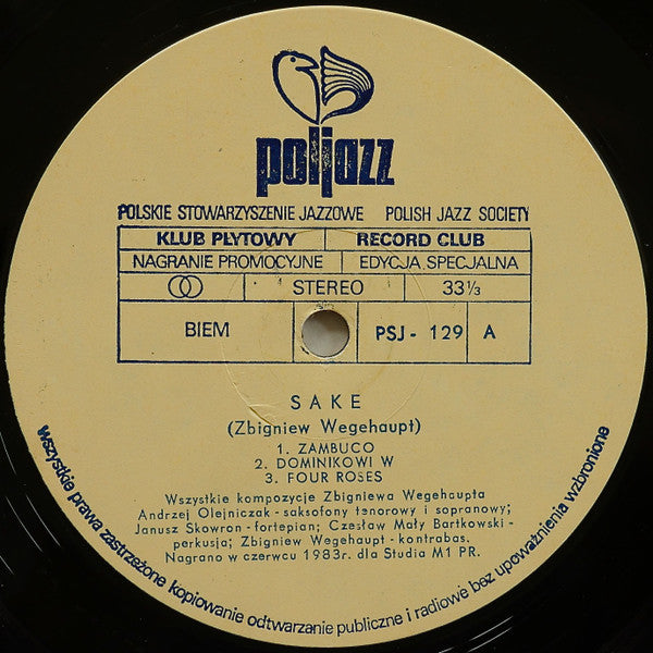 Zbigniew Wegehaupt : Sake (LP)
