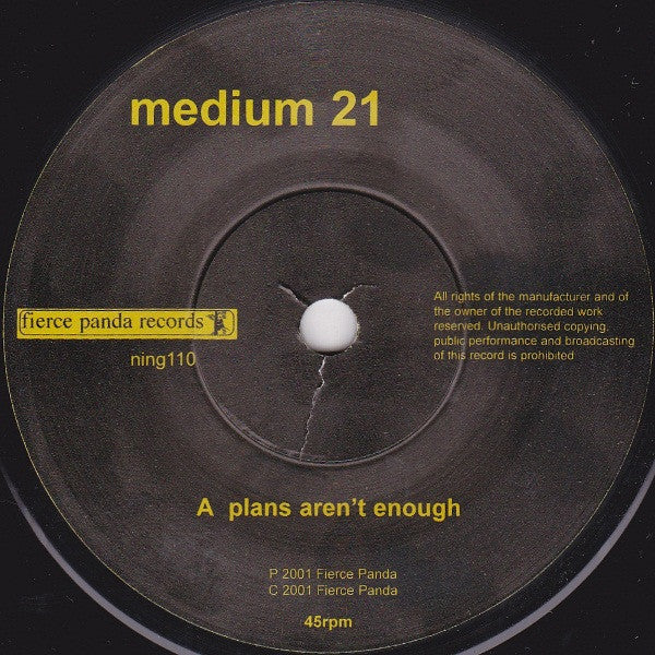 Medium 21 : Plans Aren't Enough (7", Single)