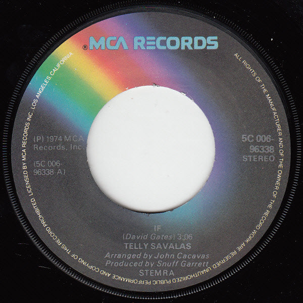 Telly Savalas : If (7", Single, Rai)