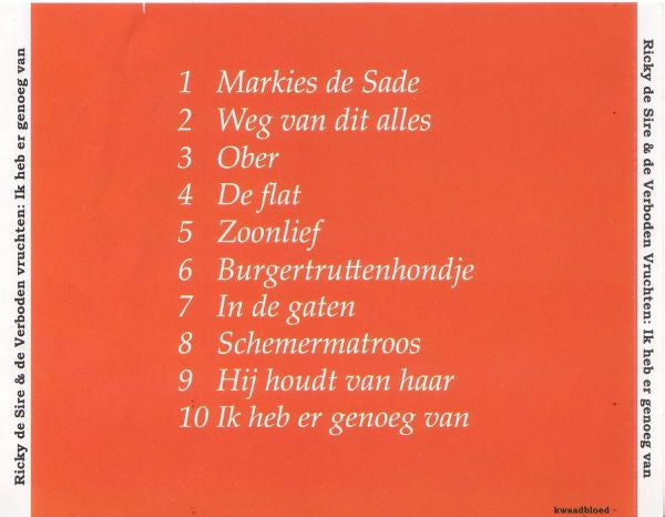 Ricky DeSire & Verboden Vruchten, De : Ik Heb Er Genoeg Van (CD, Album)