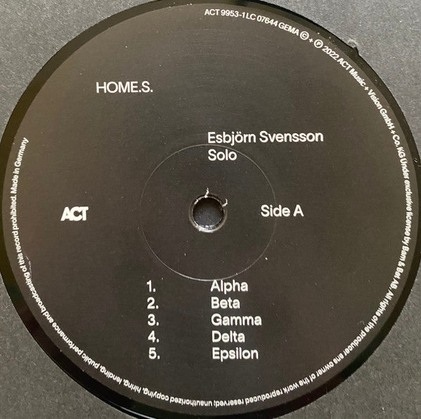 Esbjörn Svensson : HOME.S. - Esbjörn Svensson Solo (LP, Album)