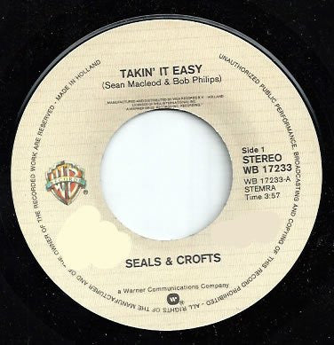 Seals & Crofts : Takin' It Easy (7", Single)