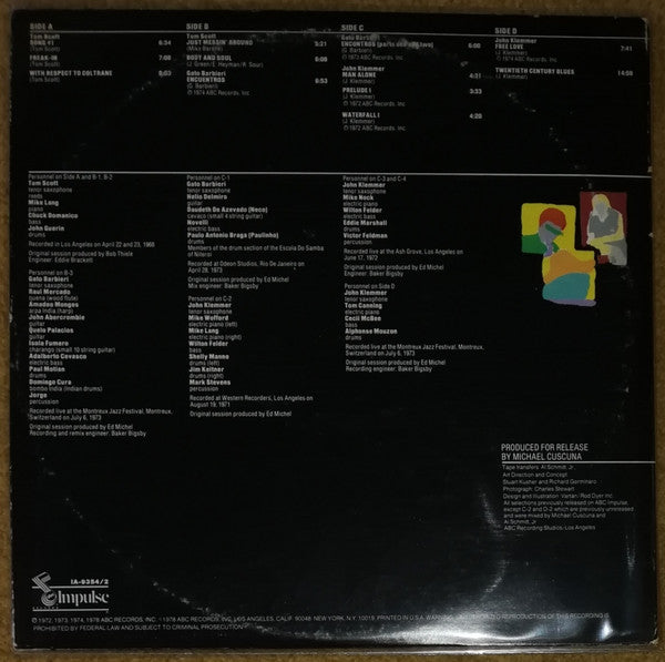 Tom Scott / John Klemmer / Gato Barbieri : Foundations (2xLP, Comp, Gat)