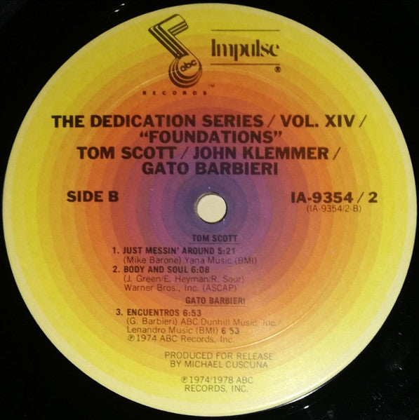 Tom Scott / John Klemmer / Gato Barbieri : Foundations (2xLP, Comp, Gat)