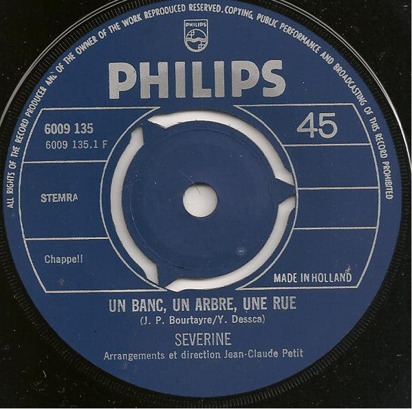 Séverine : Un Banc, Un Arbre, Une Rue (7", Single)