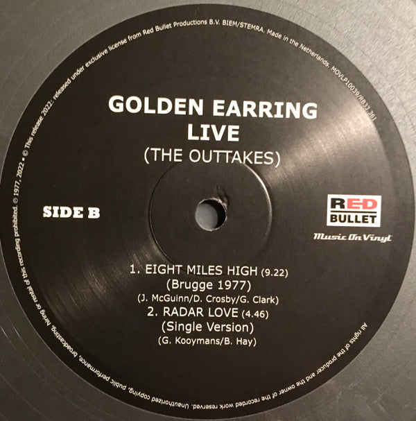 Golden Earring : Live (The Outtakes) (10", RSD, Ltd, Num, Bla)
