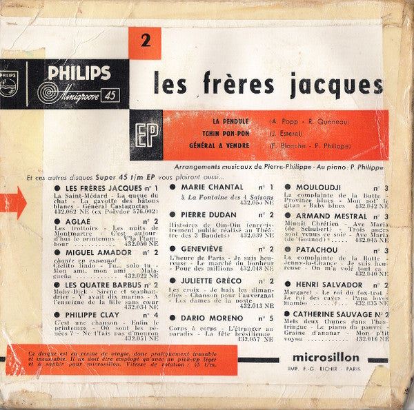 Les Frères Jacques : 2 - La Pendule (7", EP)