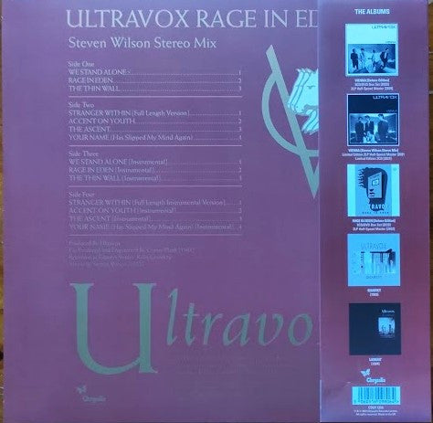 Ultravox : Rage In Eden [Steven Wilson Stereo Mix] (LP, Album, RE, Cle + LP, Cle + RSD, Ltd)