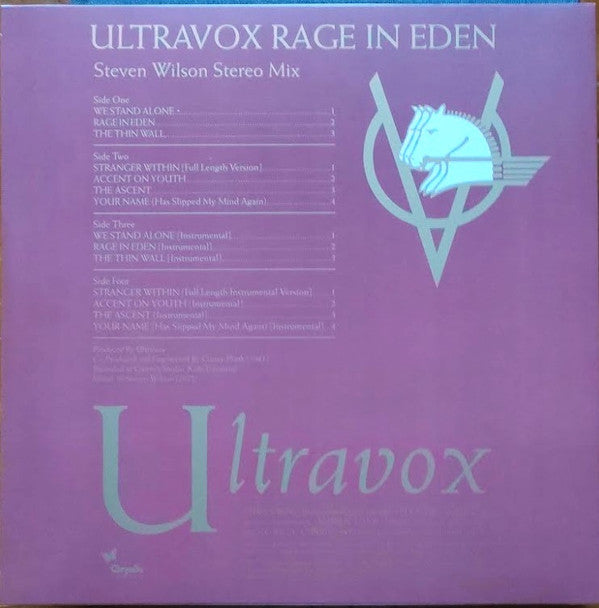Ultravox : Rage In Eden [Steven Wilson Stereo Mix] (LP, Album, RE, Cle + LP, Cle + RSD, Ltd)