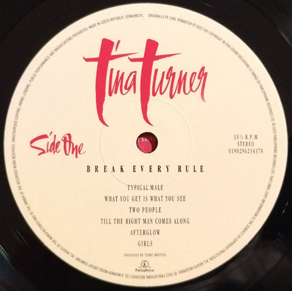 Tina Turner : Break Every Rule (LP, Album, RE, RM)