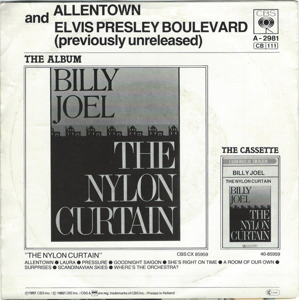 Billy Joel : Allentown (7", Single)