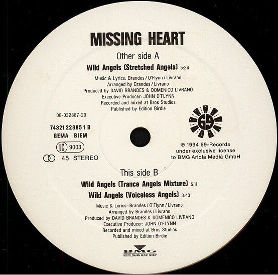 Missing Heart : Wild Angels (12", Maxi)