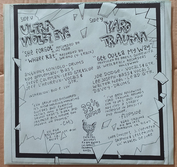Ultra Violet Eye / Yard Trauma : Everything That Rises Must Converge (7", Blu)