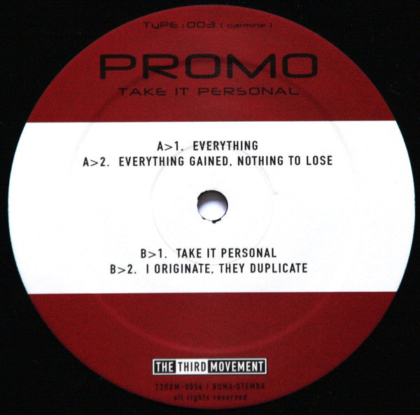 Promo : Take It Personal (12")