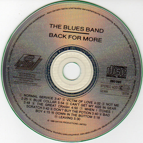 The Blues Band : Back For More (CD, Album)