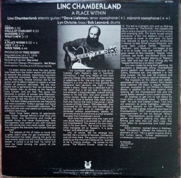 Linc Chamberland : A Place Within (LP, Album)