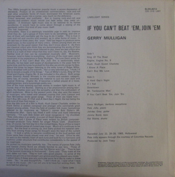 Gerry Mulligan : If You Can't Beat 'Em, Join 'Em (LP, Album)