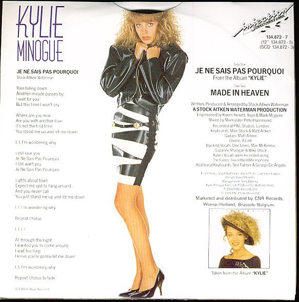 Kylie Minogue : Je Ne Sais Pas Pourquoi (7", Single)