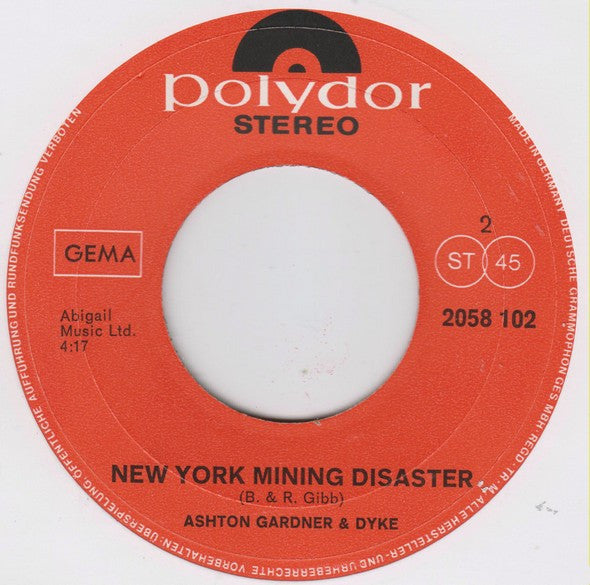 Ashton, Gardner & Dyke : Rolling Home / New York Mining Disaster 1941 (7", Single)