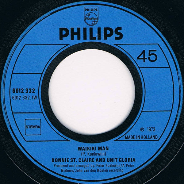 Bonnie St. Claire & Unit Gloria : Waikiki Man (7", Single, Pic)