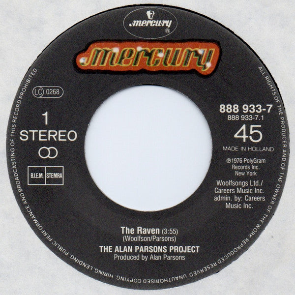 The Alan Parsons Project : The Raven (7", Single)